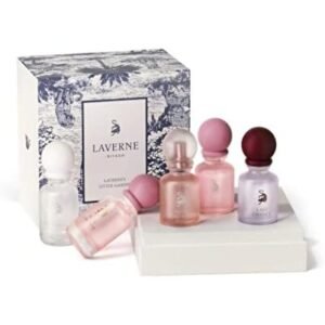 Luxury Fragrance Gift Set, 5 Miniature Perfumes, Pink and Purple Collection